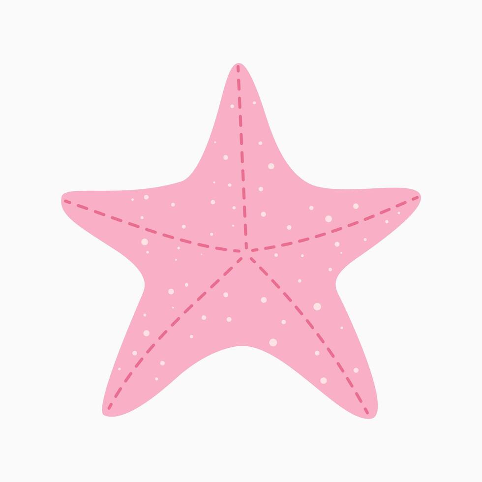 a pink starfish on a white background vector