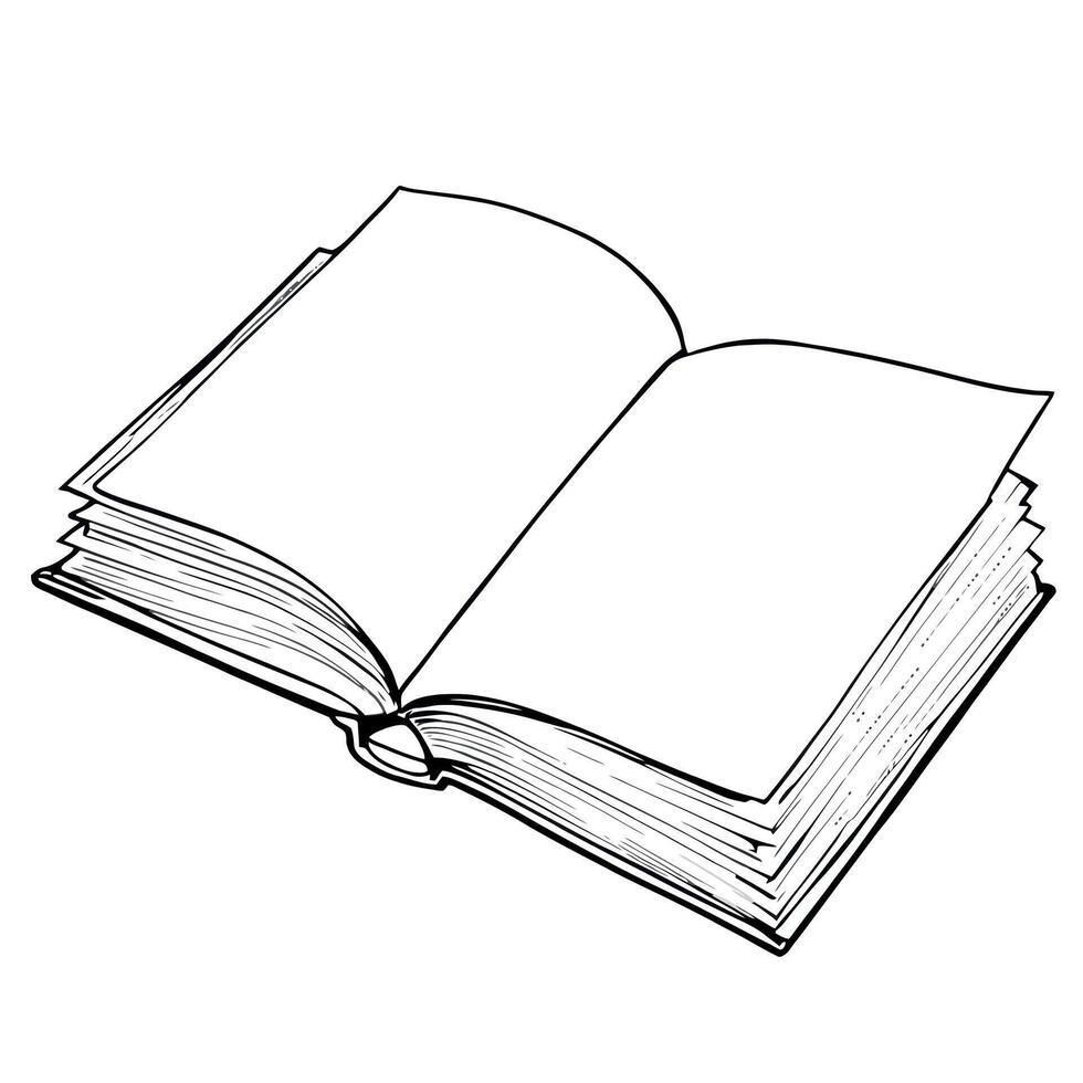 An Open Blank Book for Drawing and Writing Activities for Kids and Adults vector