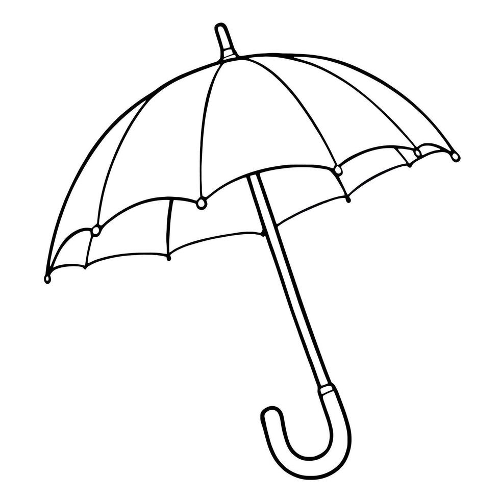 Simple Line Art Umbrella for Creative Coloring and Fun Drawing Activities vector