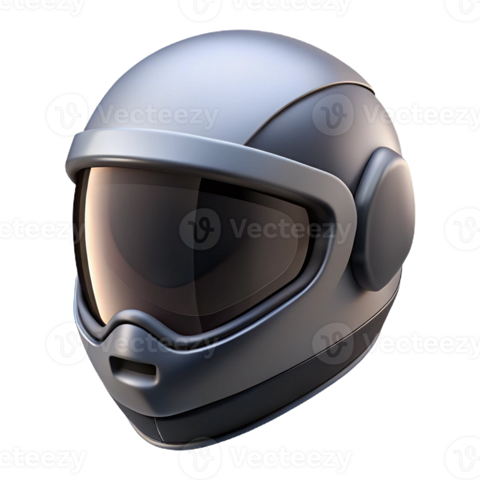 Futuristic grey motorcycle helmet design render png