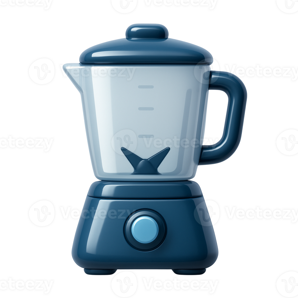 Sleek blue blender 3d render kitchen appliance png