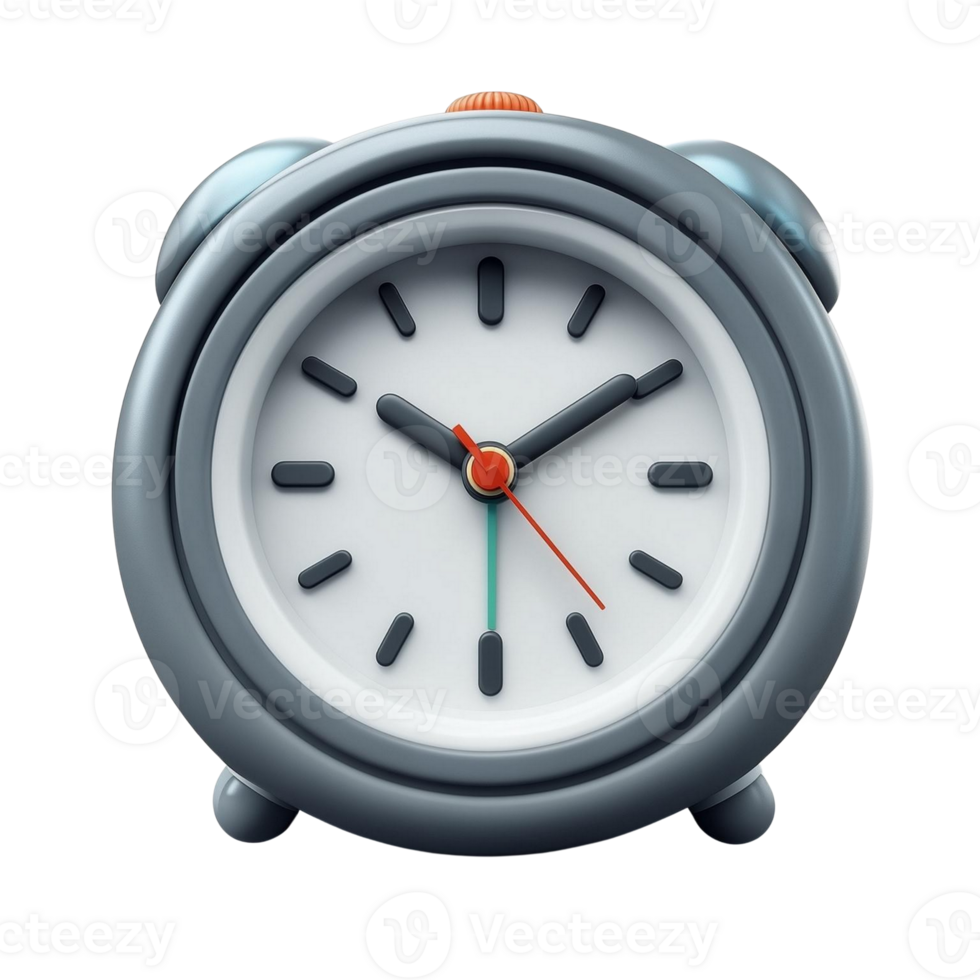 Gray and white modern alarm clock design render png