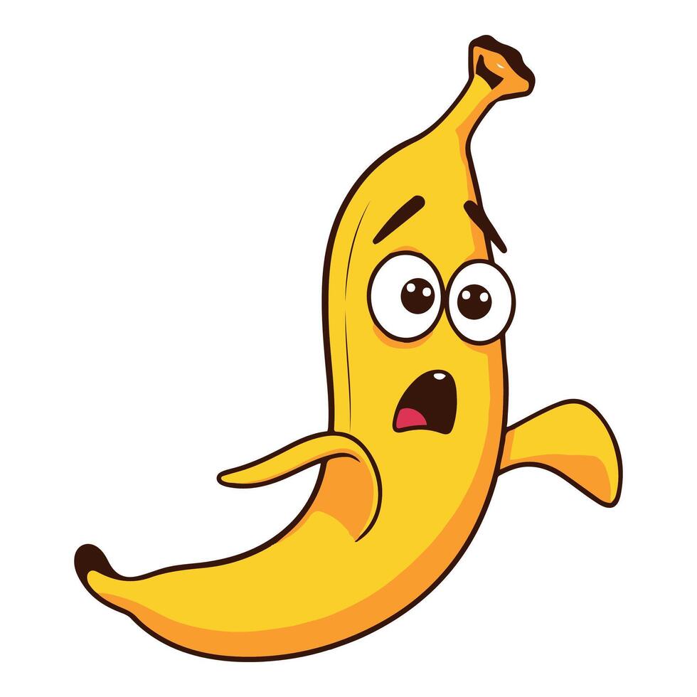 Cute Banana Character in Cartoon Style for Kids and Fun Projects vector