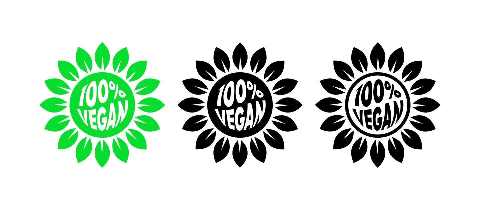 Vegan product labels vector