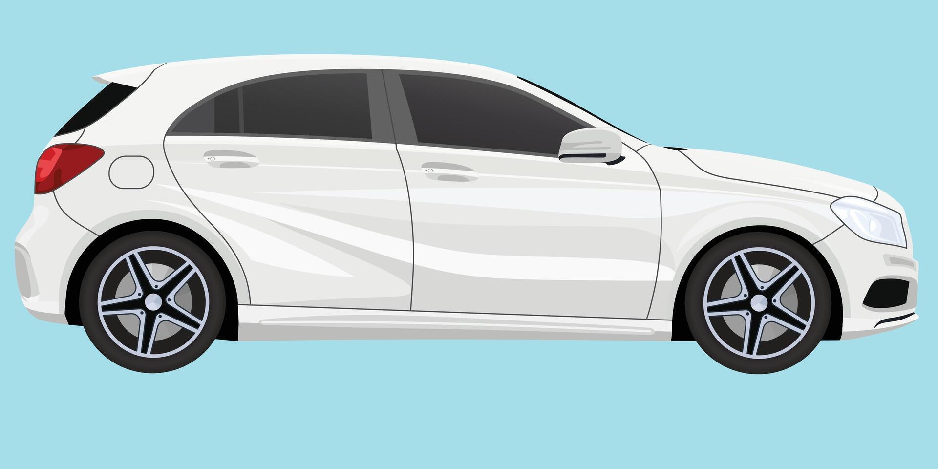 Realistic Car pro Illustration white color vector