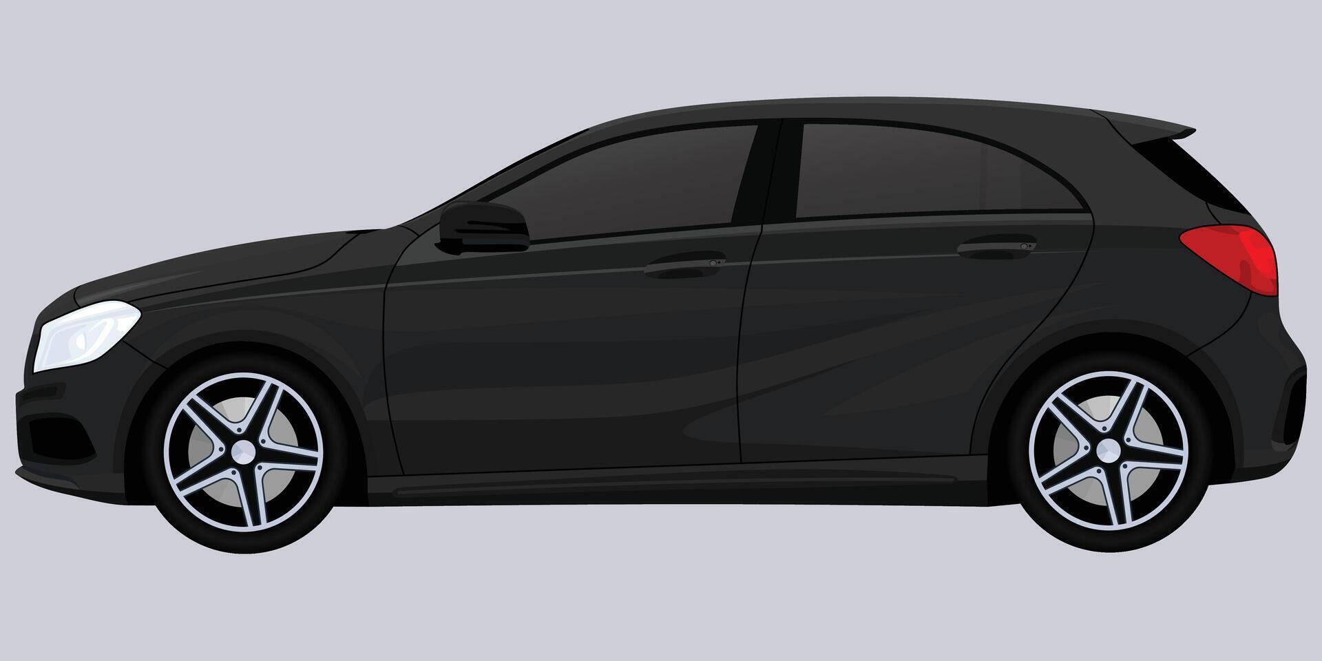 Realistic black color Car Illustration vector
