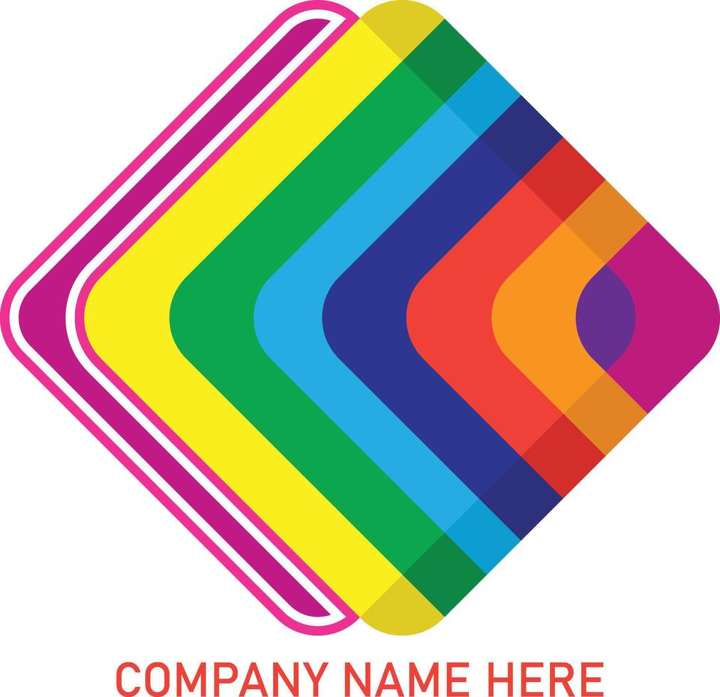 Vibrant abstract diamond logo with placeholder text vector