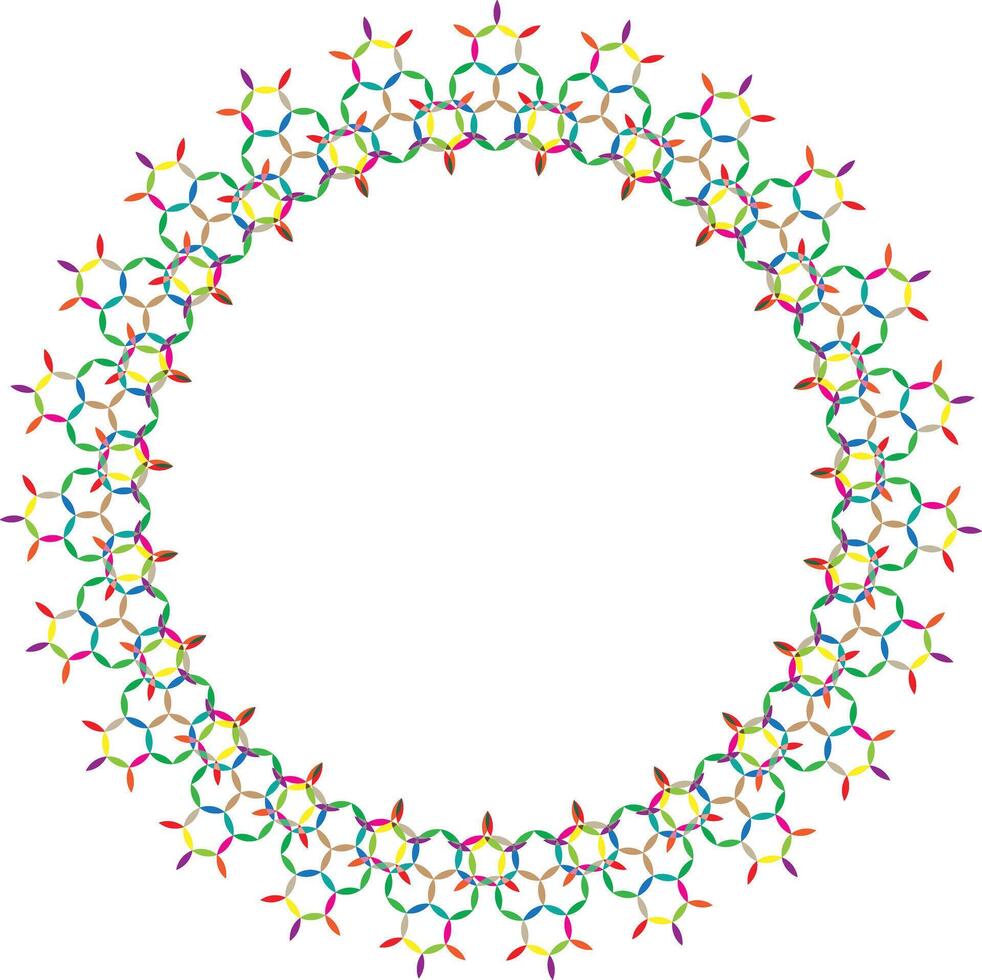 Vibrant geometric petal pattern with interlocking circular design vector