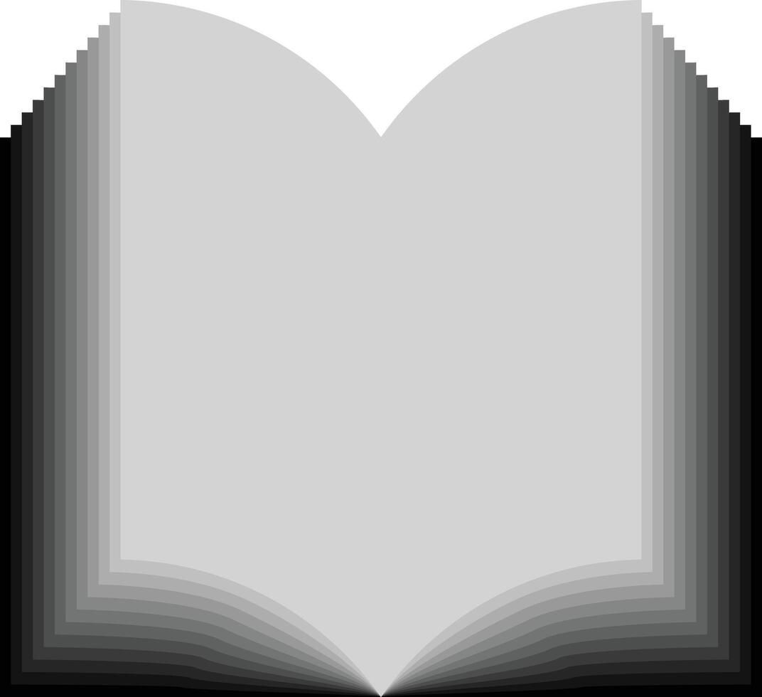 Open book with graduated pages and clean white space banner vector