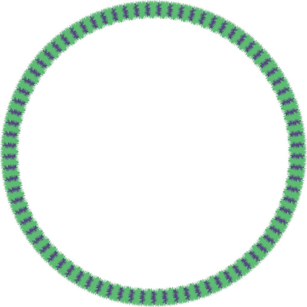 Green and purple fuzzy circle border design vector