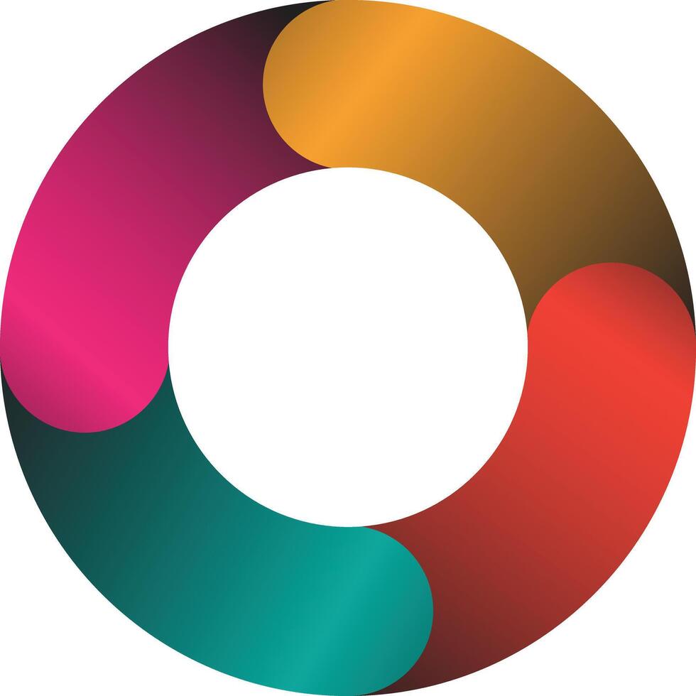 Vibrant circular segments with smooth gradient overlap banner vector