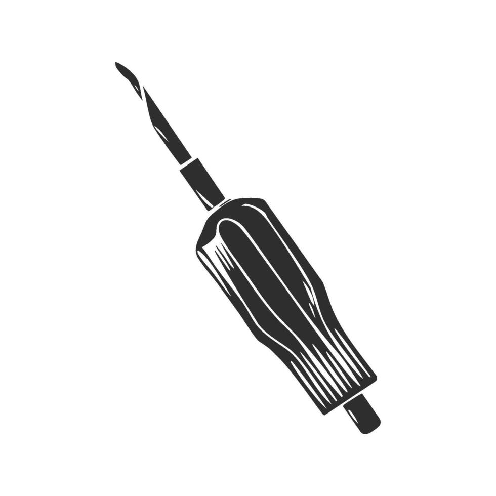 Screwdriver Silhouette Illustration. Essential Tool For Diy And Repair Projects Isolated Illustration vector