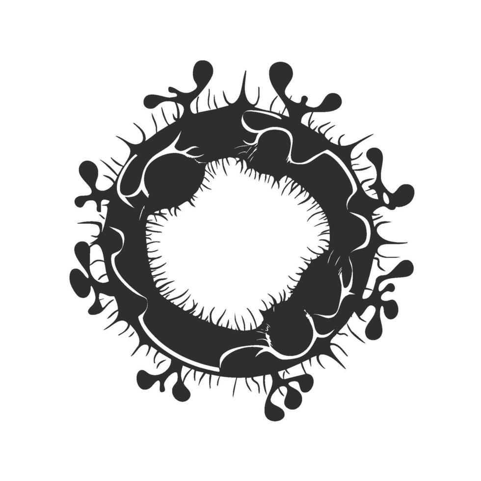 Virus Cell Silhouette Illustration. Microbiology And Infection Concept Isolated Illustration vector