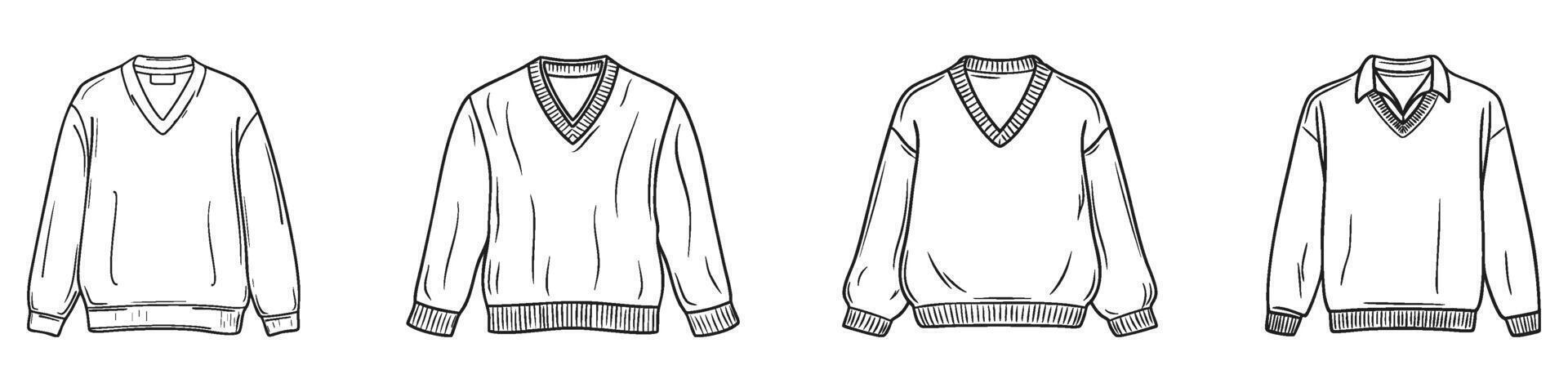 Sweater Design Variations Set. Fashion Apparel Concepts Collection. Isolated Illustration vector