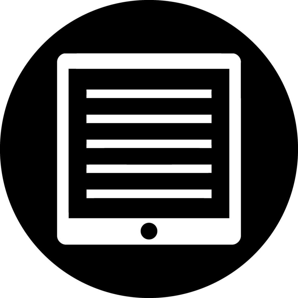 E-reader Icon - Digital Content and Education Symbol vector
