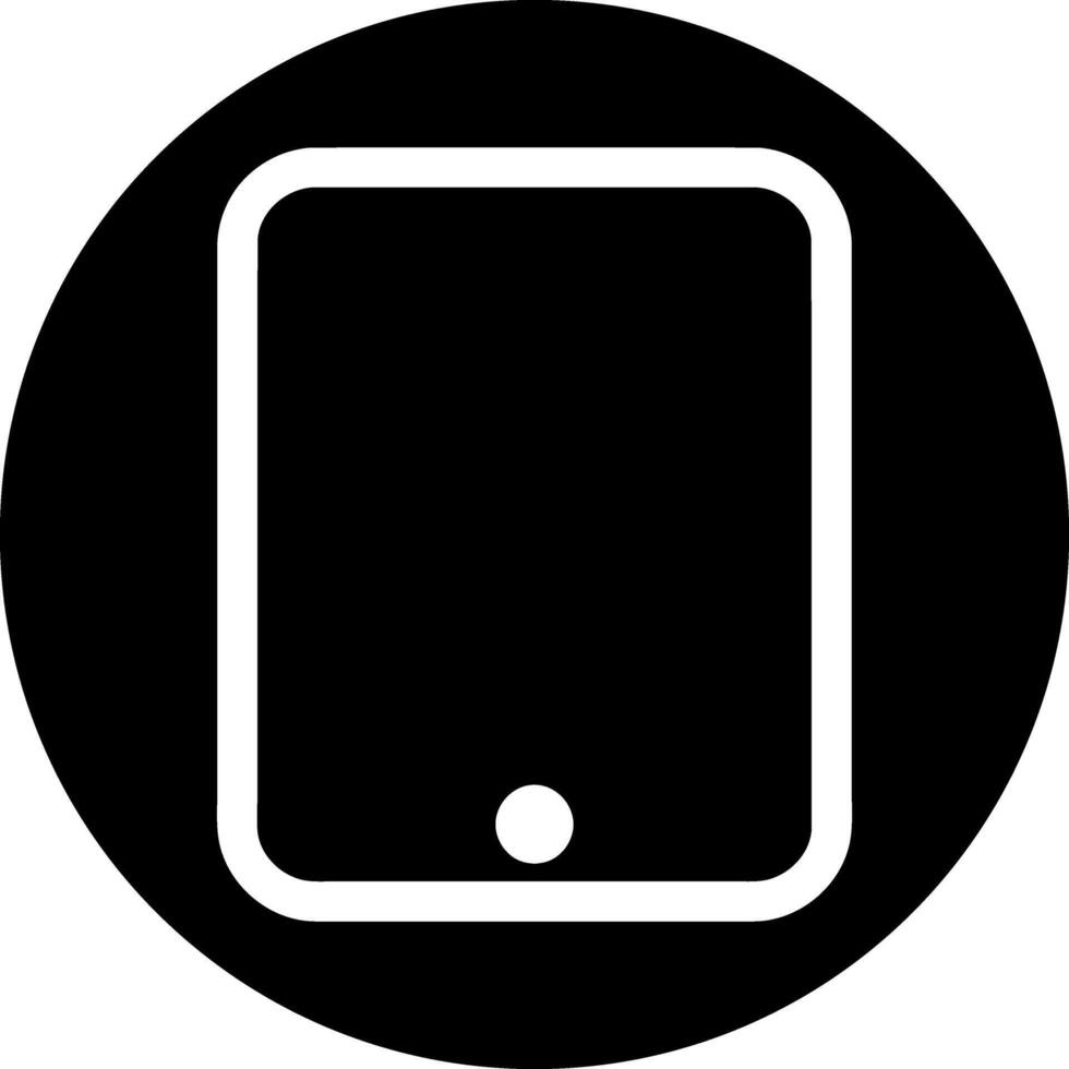 Tablet Device Icon - Black Circle Minimalist vector
