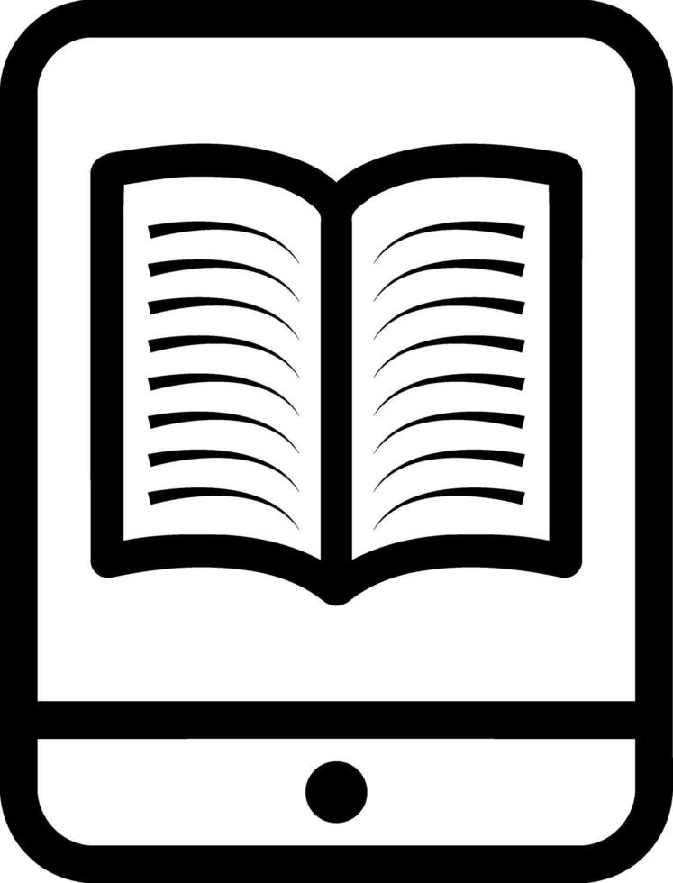 E-book on Tablet Icon - Digital Reading and Mobile Education vector