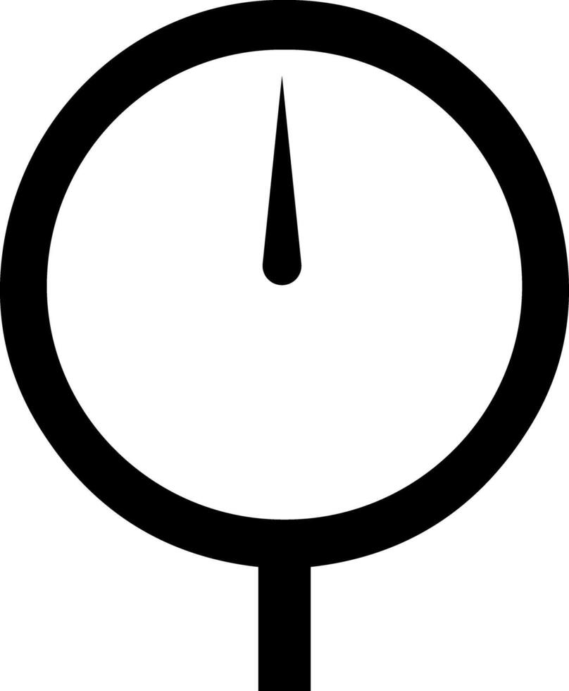 Gauge Meter Icon - Black Minimalist Pressure and Measurement vector