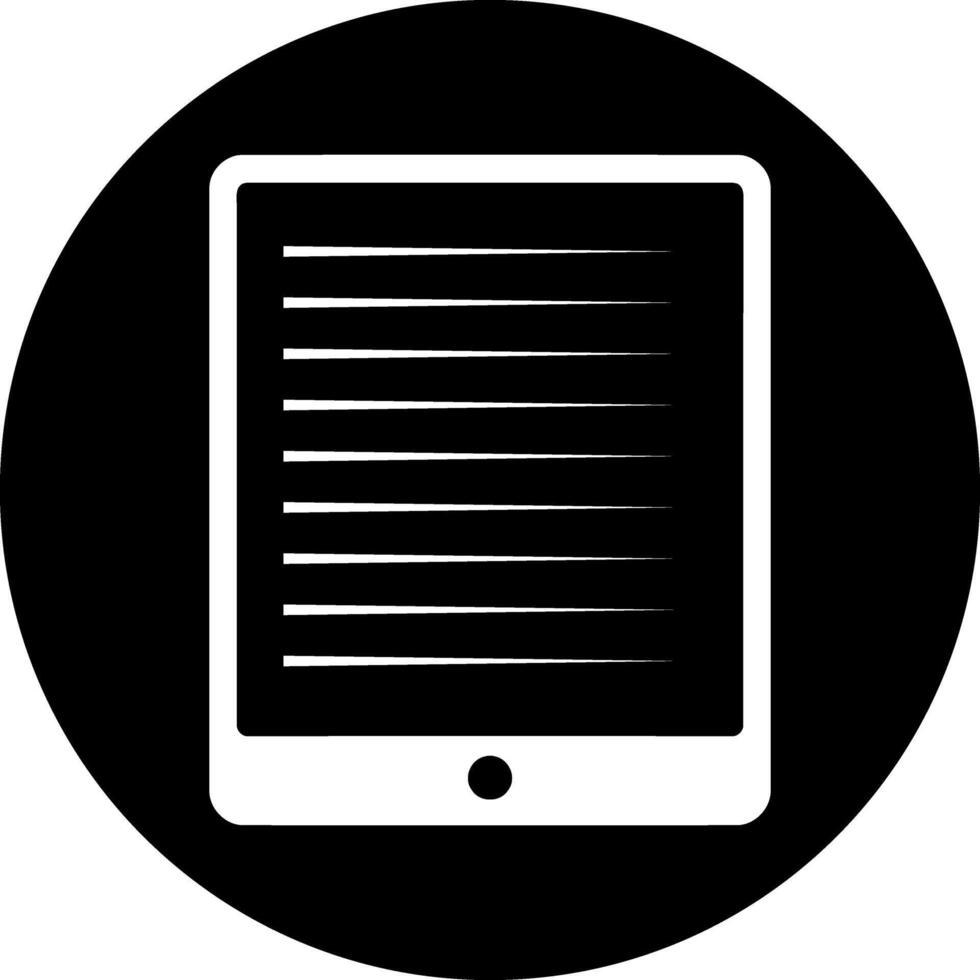 Tablet with Document Icon - E-reading and Digital Content vector