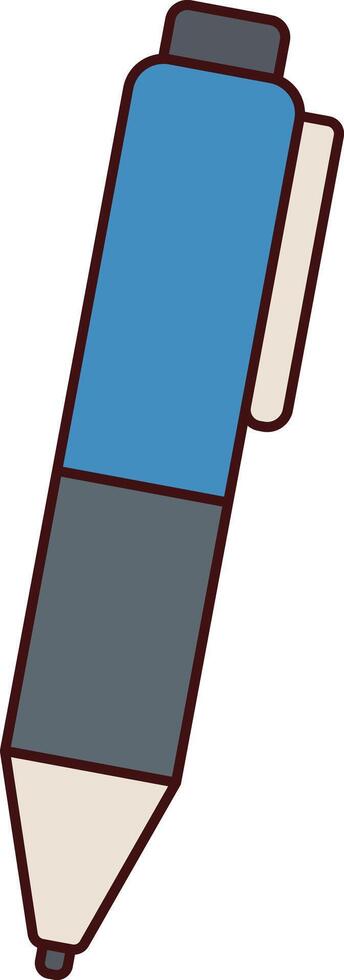 Simple blue and grey ballpoint pen illustration vector