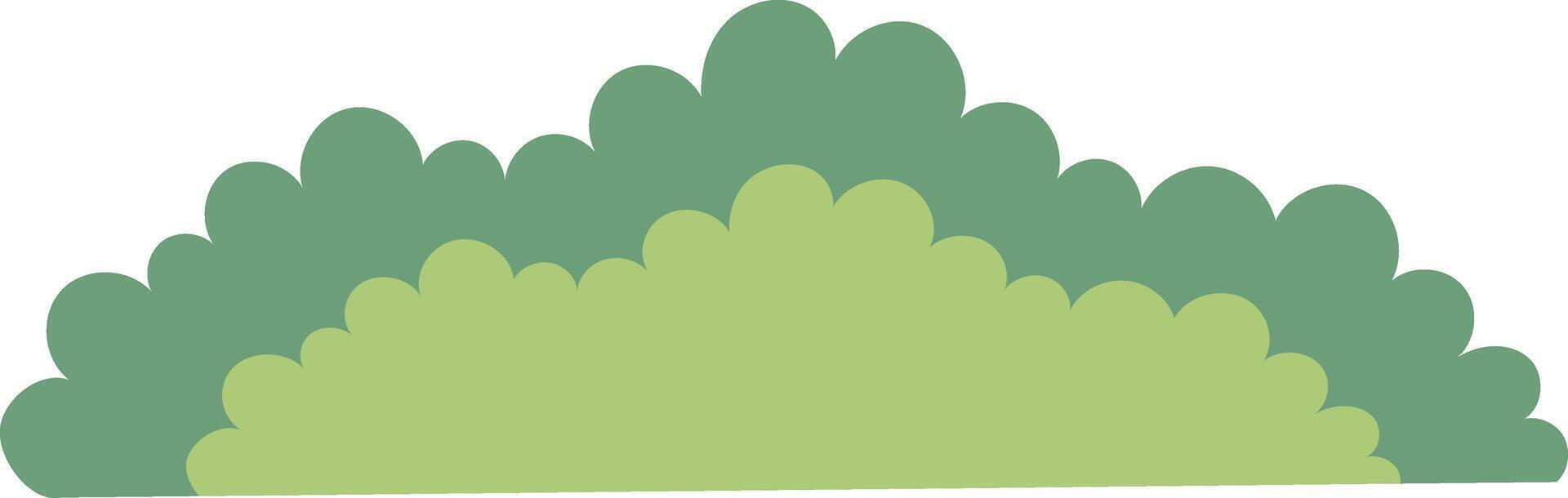 Layered cartoon bush green shape illustration vector