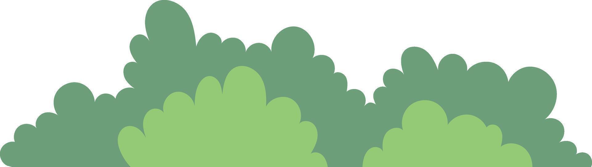 Flat green bush landscape illustration vector