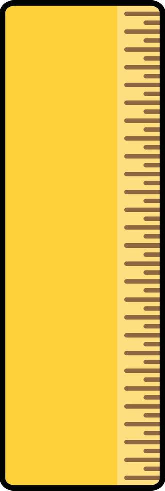 Yellow ruler with brown markings illustration vector