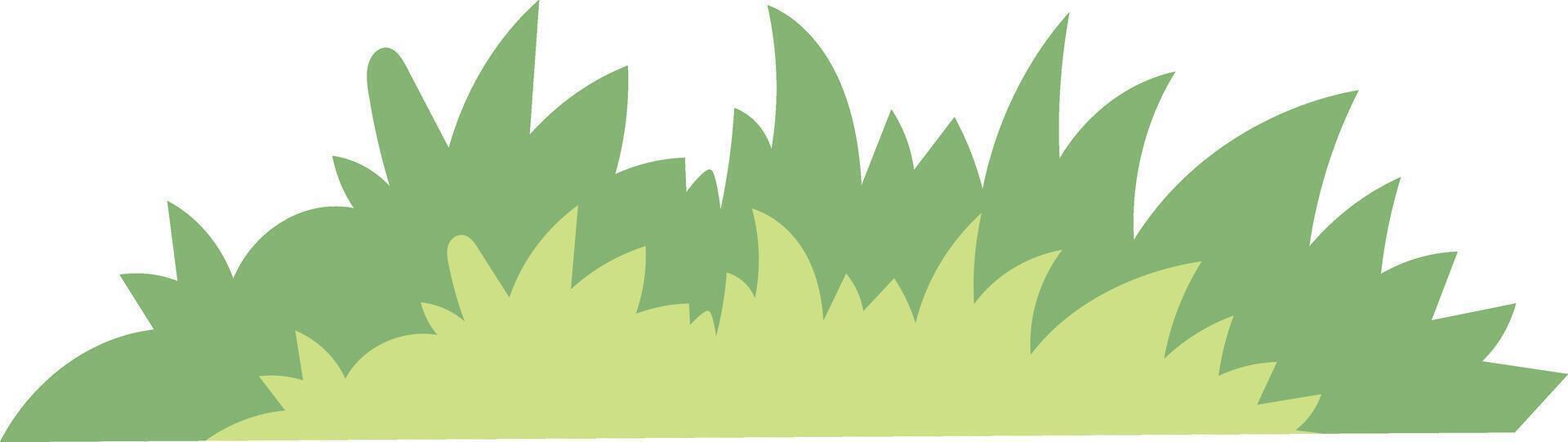 Cartoon bush with sharp pointed leaves in green shades illustration vector