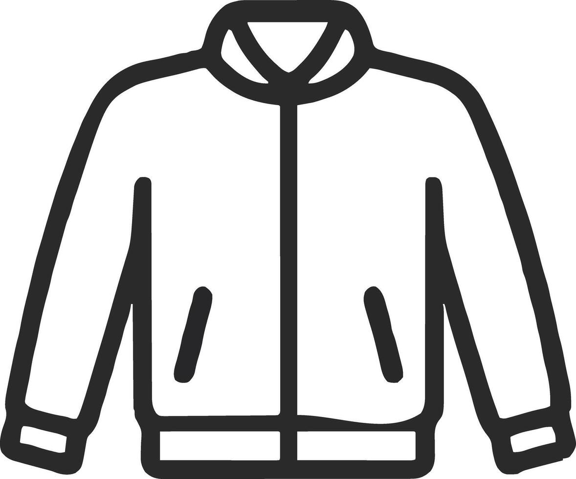 Jacket icon illustration outline stroke minimalist black line vector