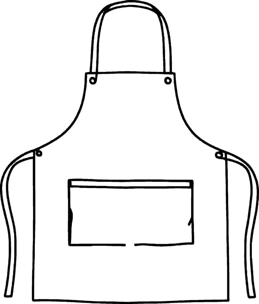 Apron Minimalist line art hand drawn outline stroke vector