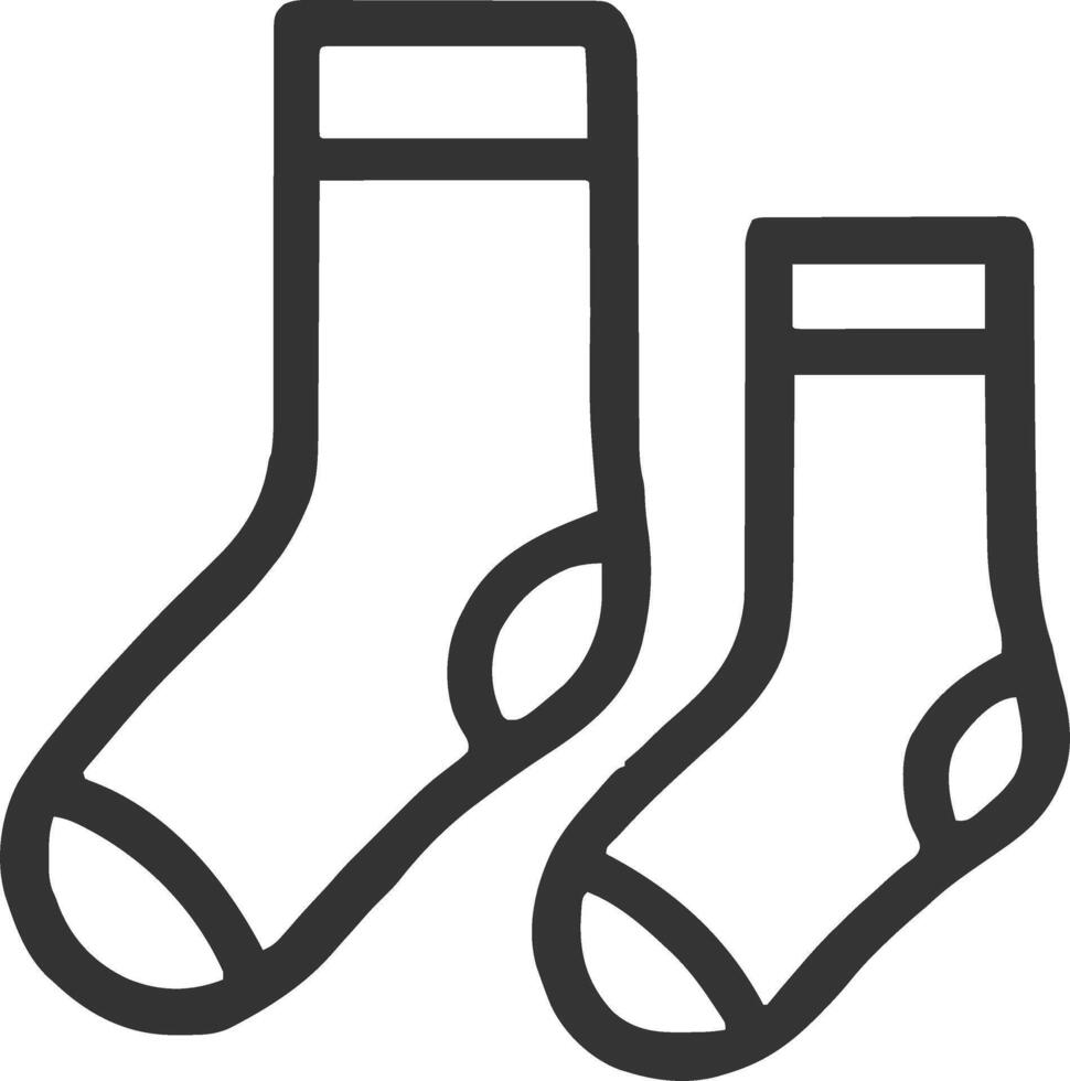 Socks icon illustration outline stroke minimalist black line vector