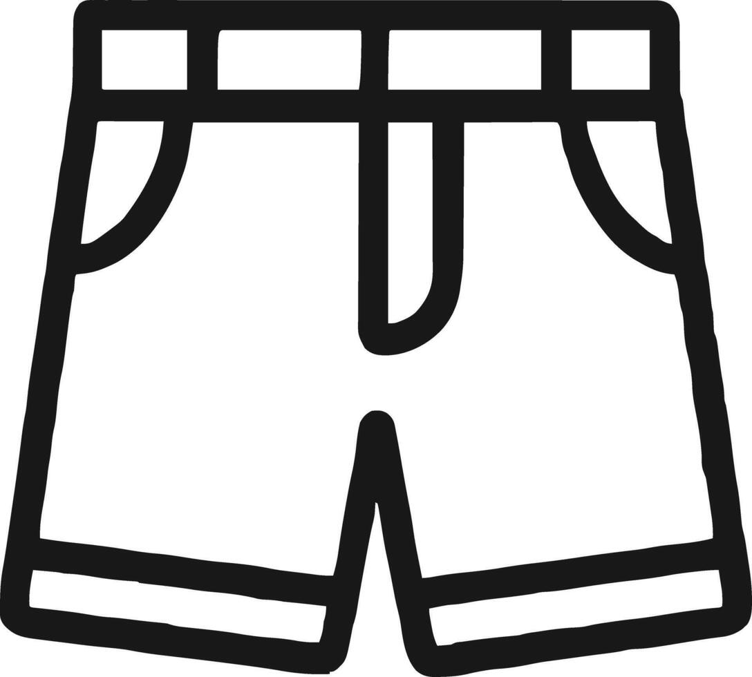 shorts icon illustration outline stroke minimalist black line vector