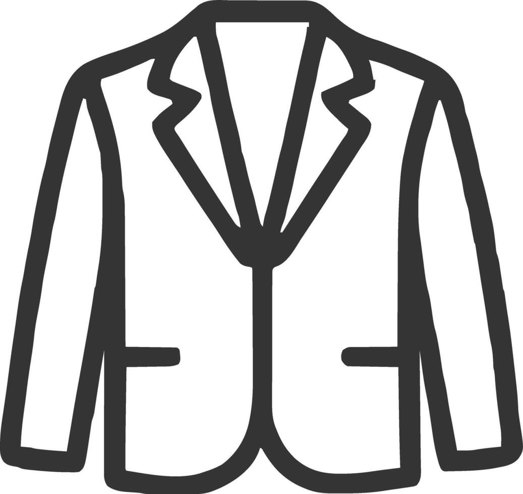suit icon illustration outline stroke minimalist black line vector