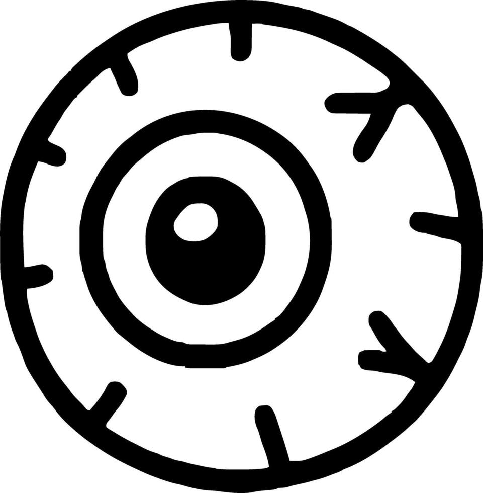 eye ball icon illustration outline stroke minimalist black line vector
