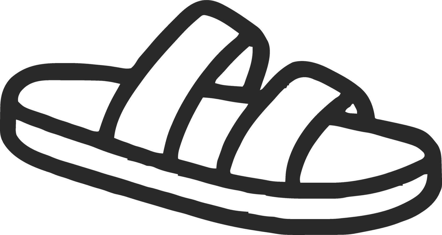 sandals icon illustration outline stroke minimalist black line vector