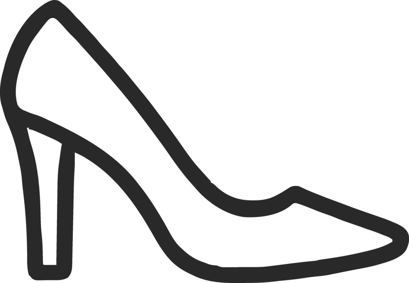 High heels icon illustration outline stroke minimalist black line vector