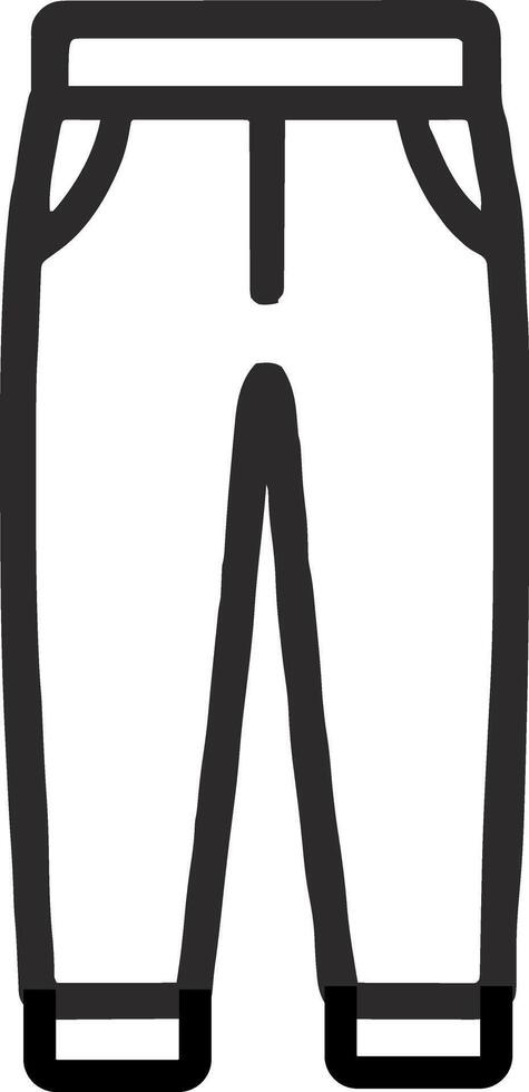 Jogger pants icon illustration outline stroke minimalist black line vector