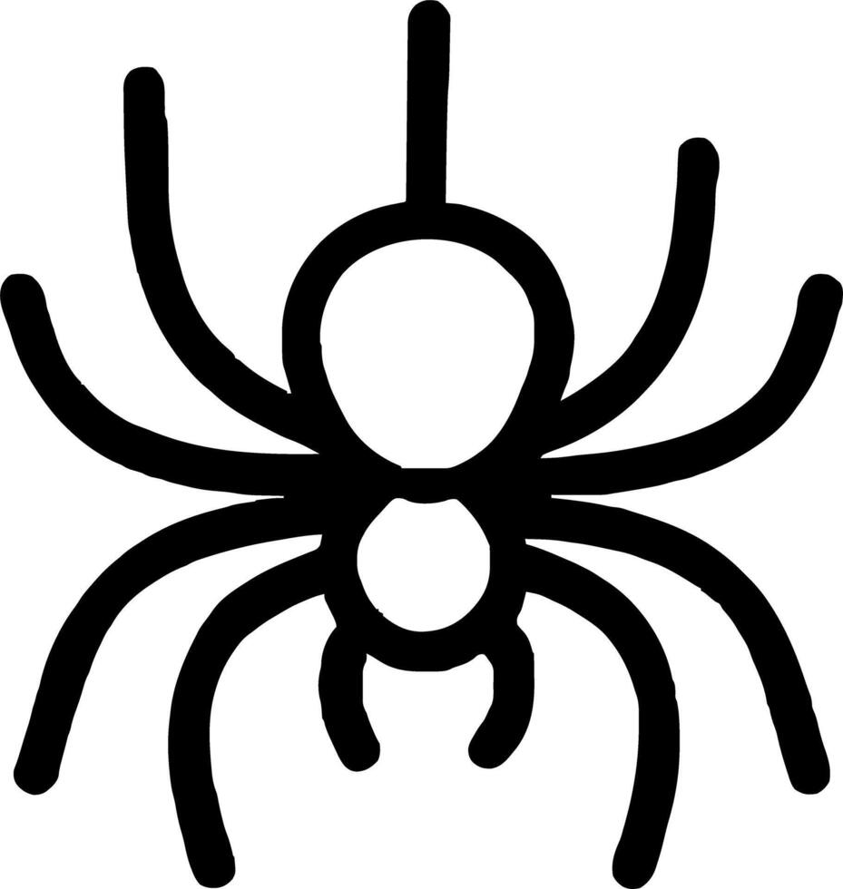 spider icon illustration outline stroke minimalist black line vector
