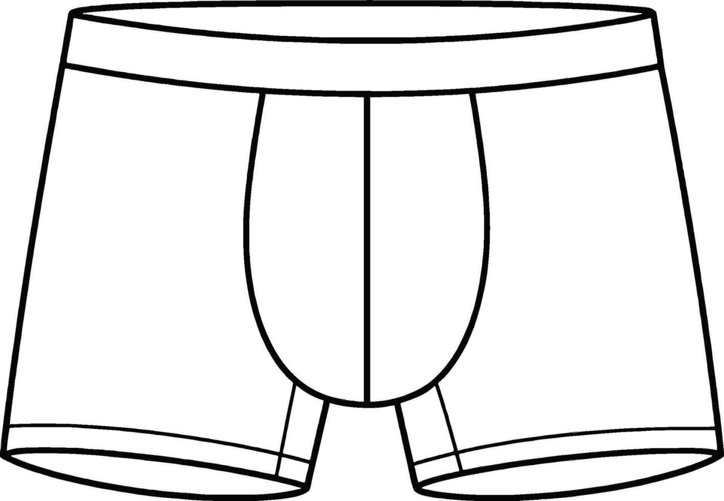 Boxer briefs man Minimalist line art hand drawn outline stroke vector