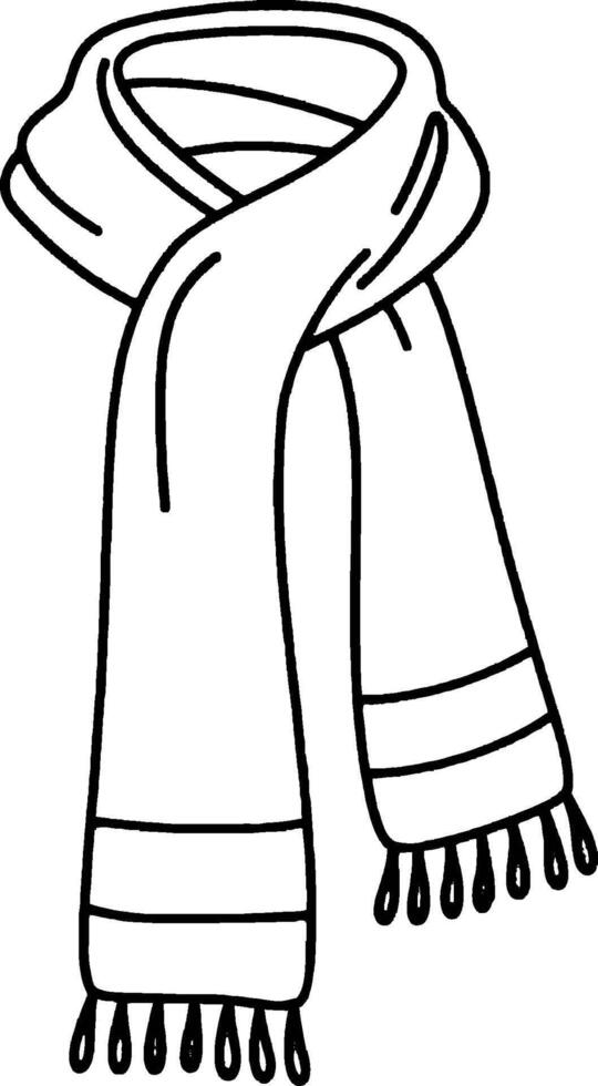 Scarf Minimalist line art hand drawn outline stroke vector