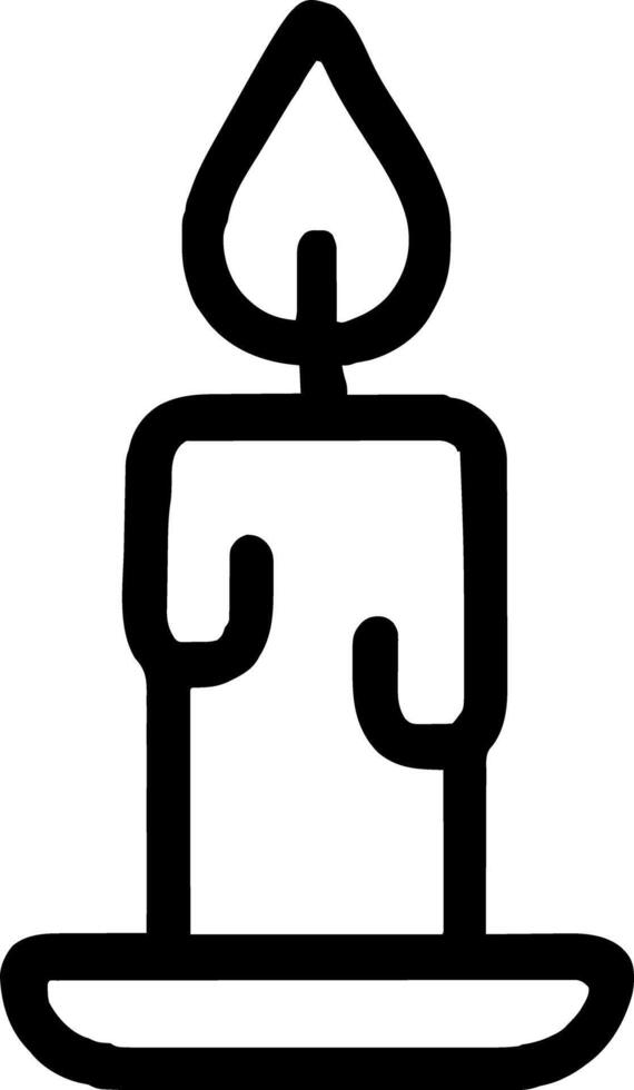 Candle icon illustration outline stroke minimalist black line vector