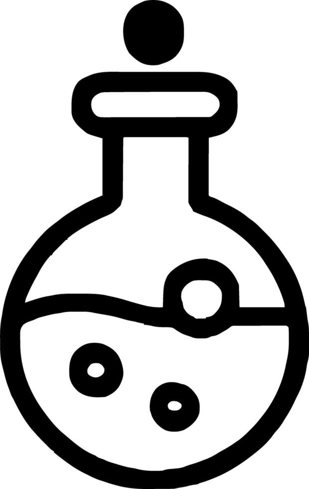Potion Bottle icon illustration outline stroke minimalist black line vector