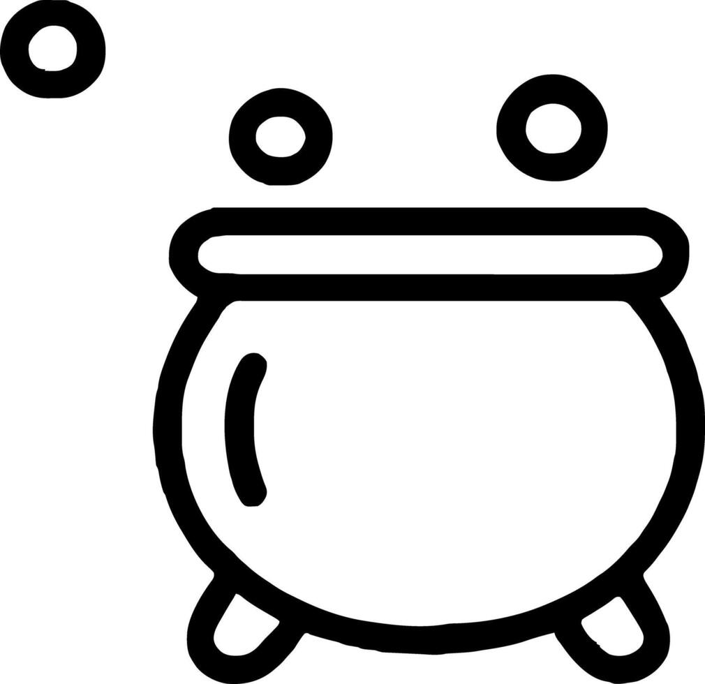 claudron icon illustration outline stroke minimalist black line vector