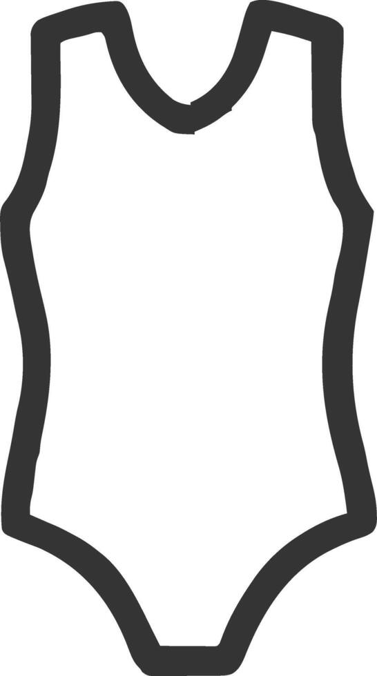 swimsuit icon illustration outline stroke minimalist black line vector