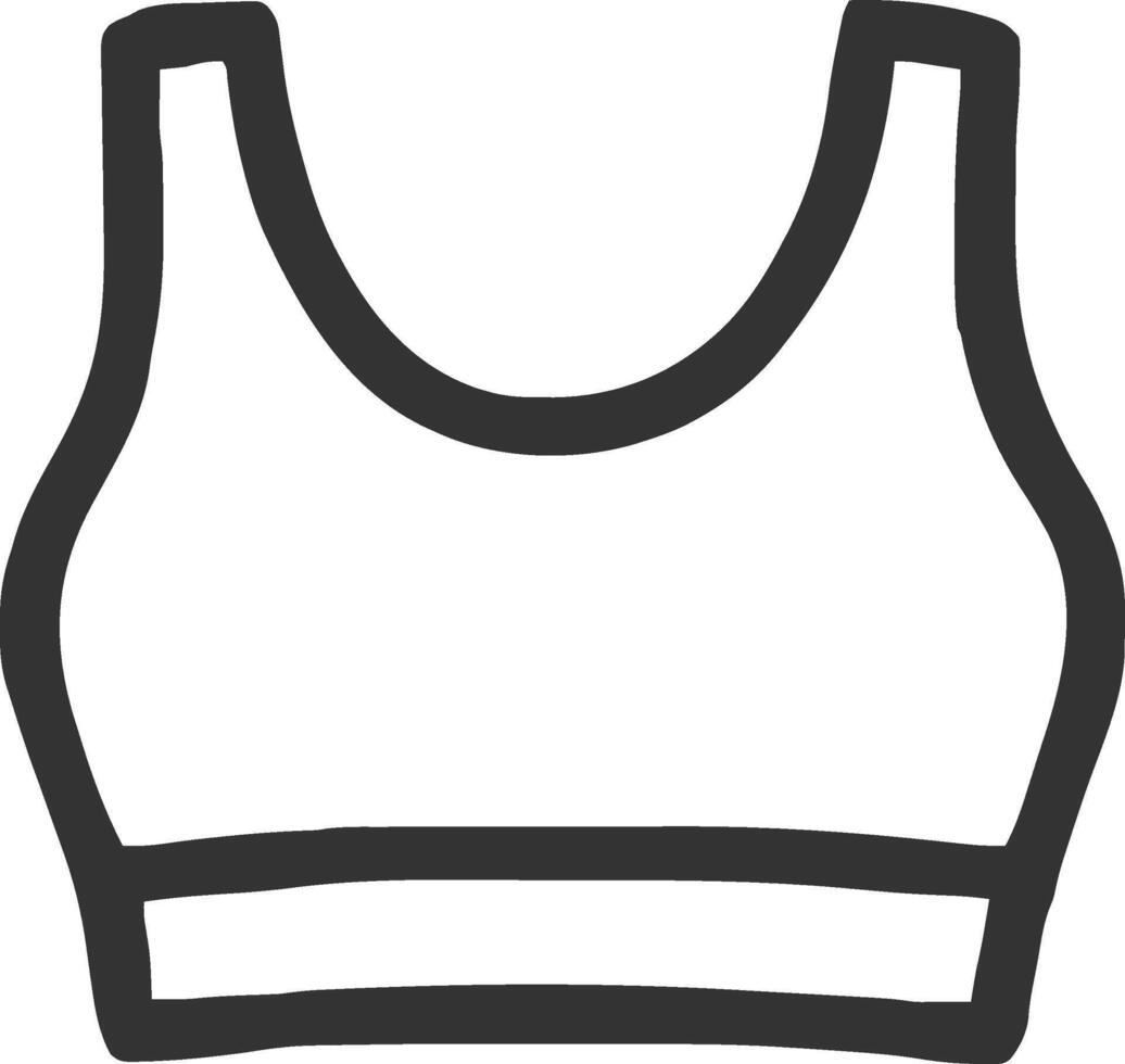 sport bra icon illustration outline stroke minimalist black line vector