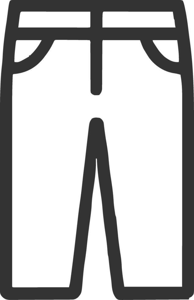 Pants trouser icon illustration outline stroke minimalist black line vector