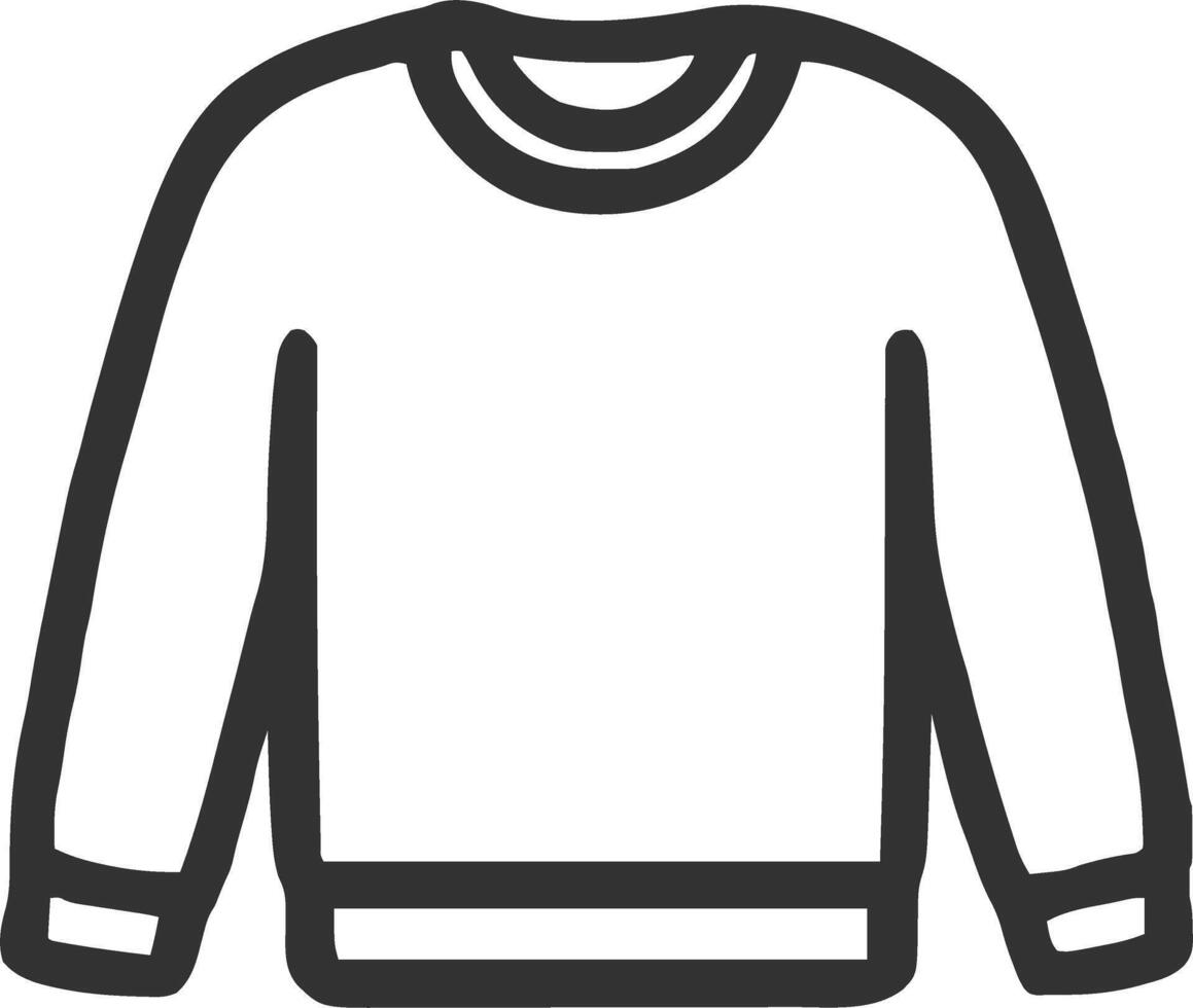 sweater icon illustration outline stroke minimalist black line vector