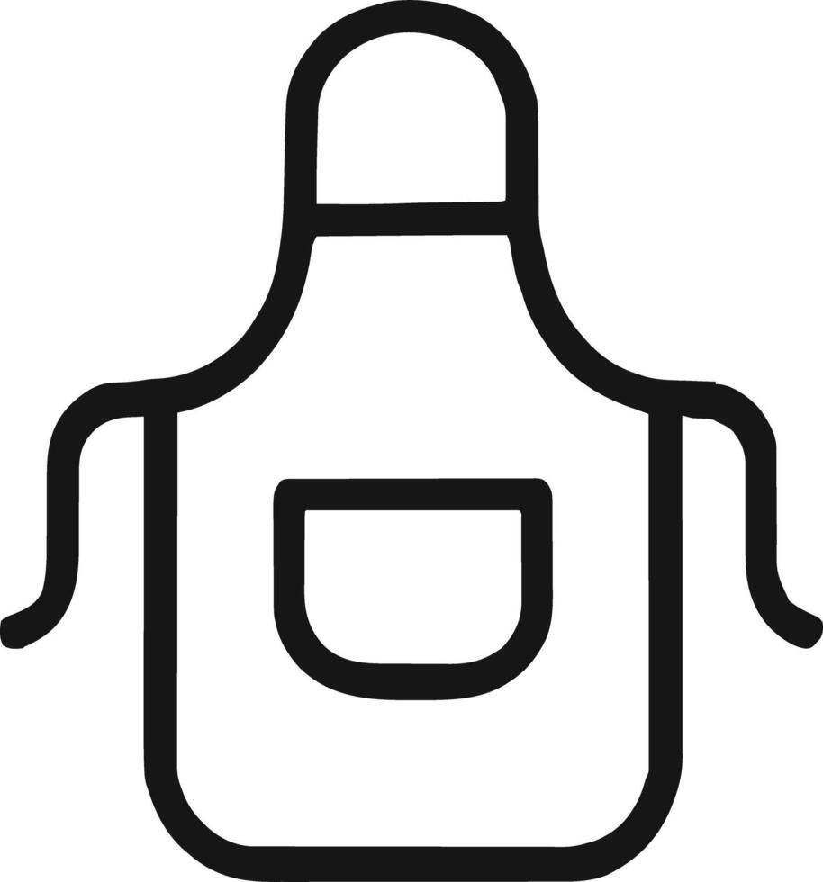 Apron icon illustration outline stroke minimalist black line vector