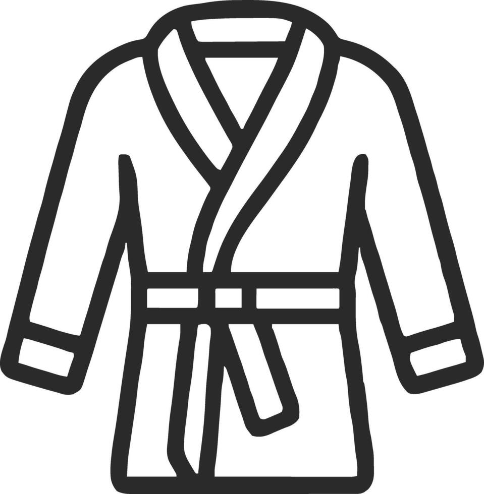 Bathrobe icon illustration outline stroke minimalist black line vector