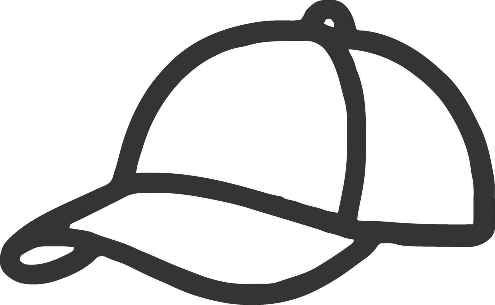 baseball cap icon illustration outline stroke minimalist black line vector